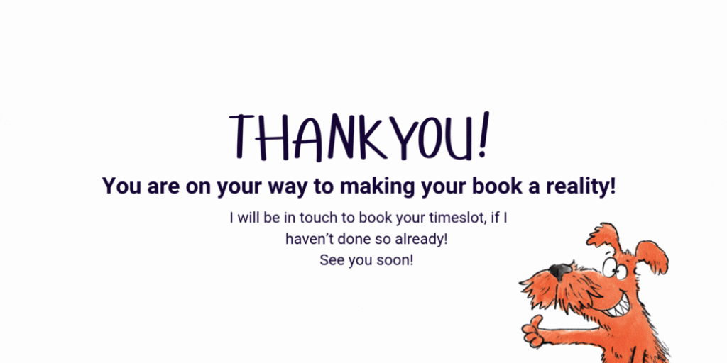 A thank you message displayed when a customer downloads Dotti Colvin's Indie Guide "To getting your book illustrated."